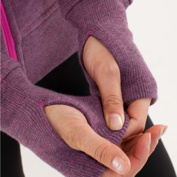 Lululemon Scuba Hoodie *Stripe Heathered Blurred Grey Paris Pink Microstripe - Picture 13 of 13